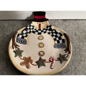 Becca Burton Certified International Snowman Plate   #1120
